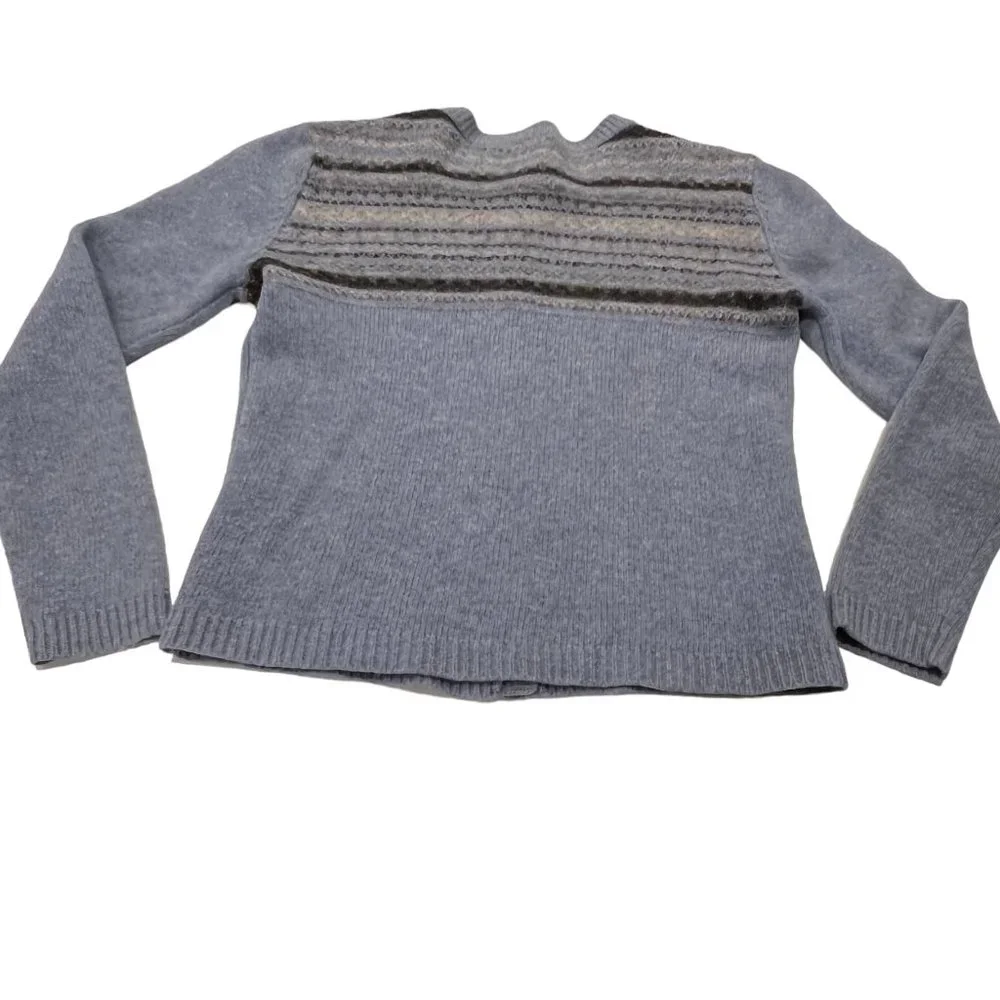 Frost Women's Vintage Wool Button Front Cardigan, Silver Buttons, Blue Gray, S - Picture 4 of 6